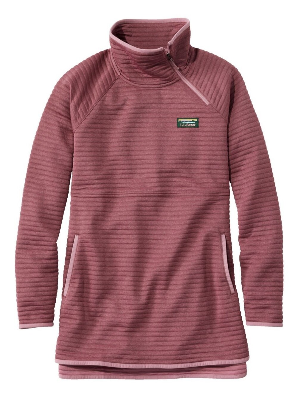 L.L. Bean Pink Airlight Asymmetrical Quarter-Zip Tunic